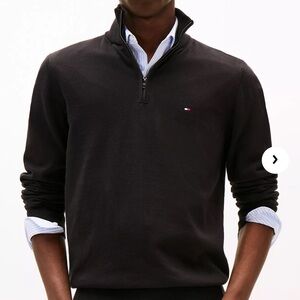Tommy Hilfiger Men's Black Zip-Up Sweater